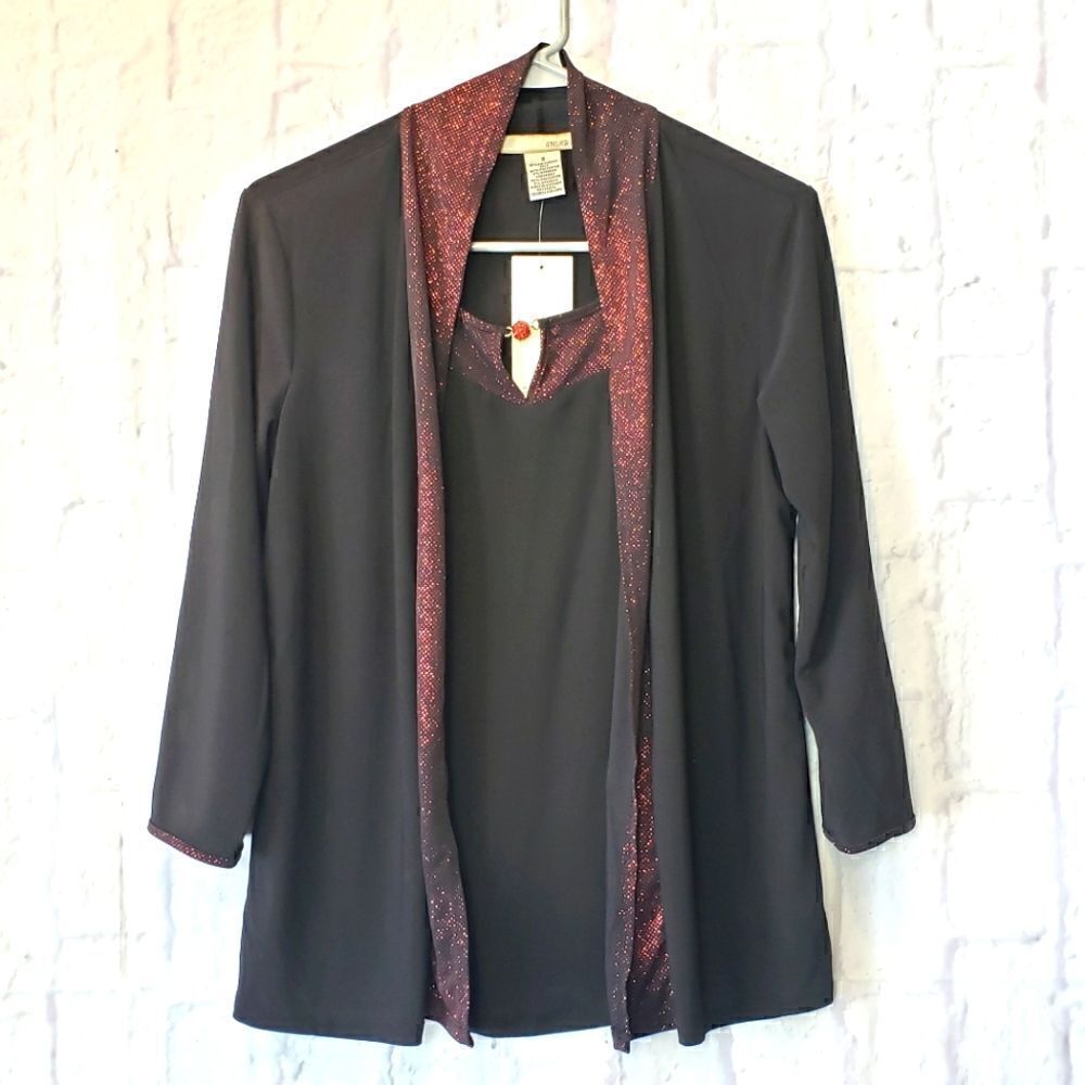 ATELIER 29 Layered Look Sparkly Jersey-knit Top